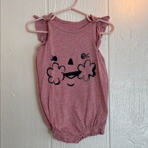 Cat & Jack Pink Sleeveless Baby Bubble Romper with Cute Face Design 18M